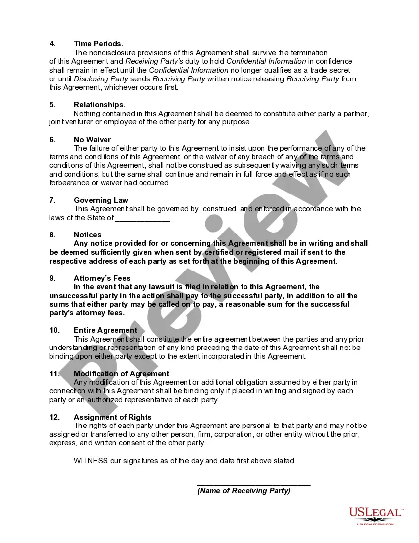 Get Agreement Not to Disclose Confidential Information Preview Agreement Not to Disclose Confidential Information