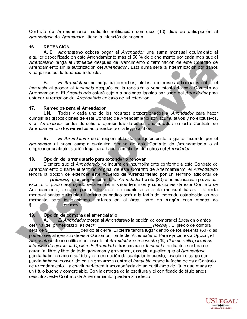 Preview Acuerdo de compra de arrendamiento para negocios