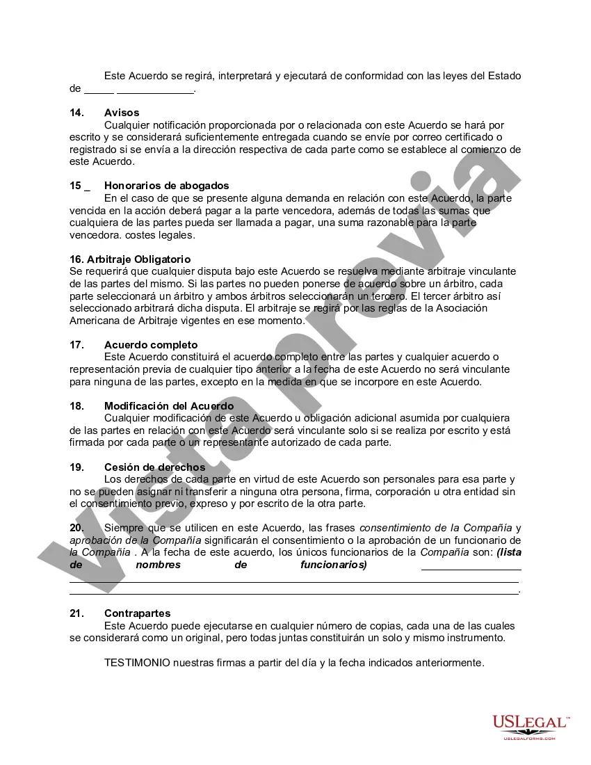Preview Acuerdo de Representante de Ventas con Pagos Residuales para Clientes Nuevos después de la Terminación del Contrato