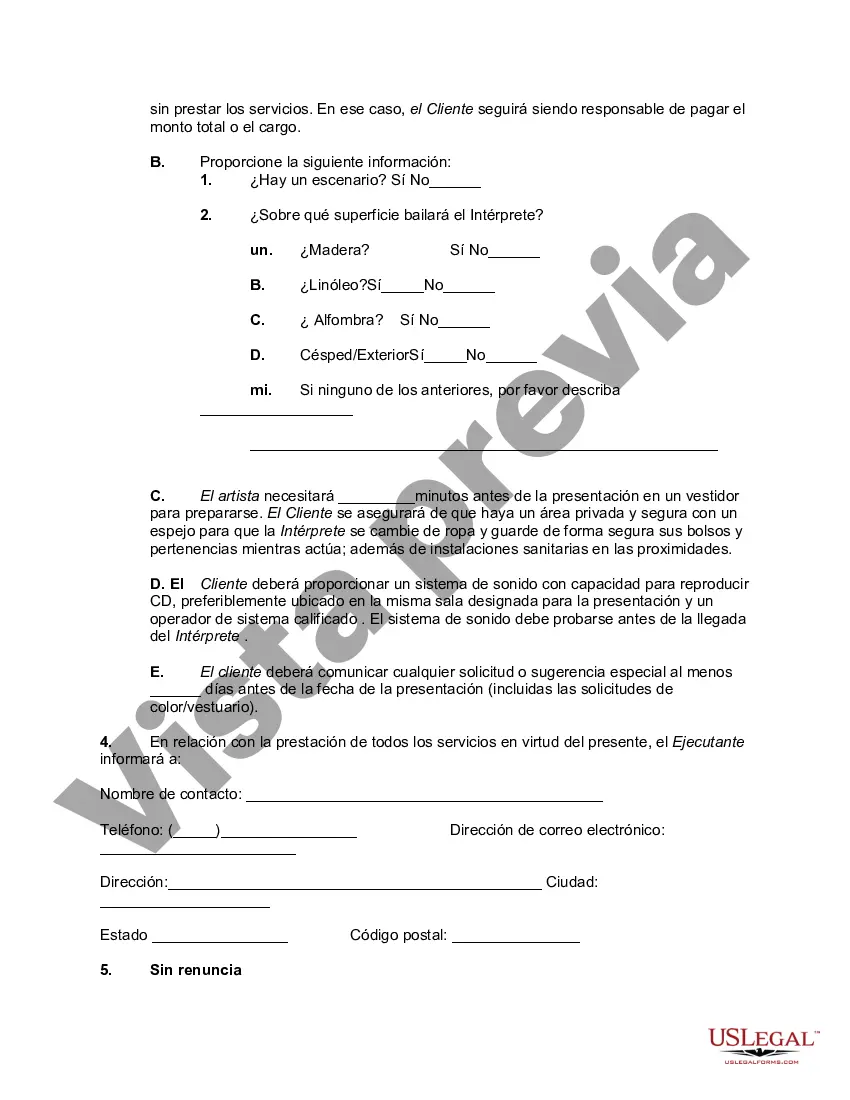 Preview Acuerdo de Actuación de Danza del Vientre