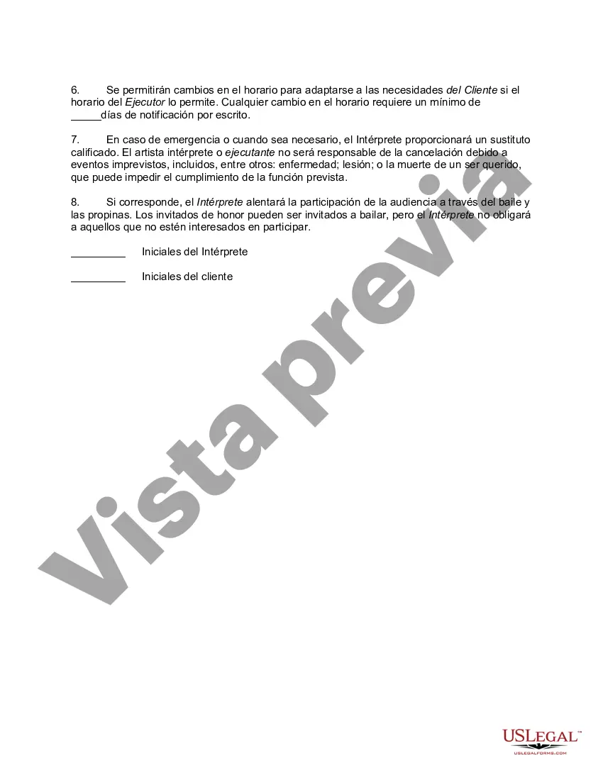 Preview Acuerdo de Actuación de Danza del Vientre