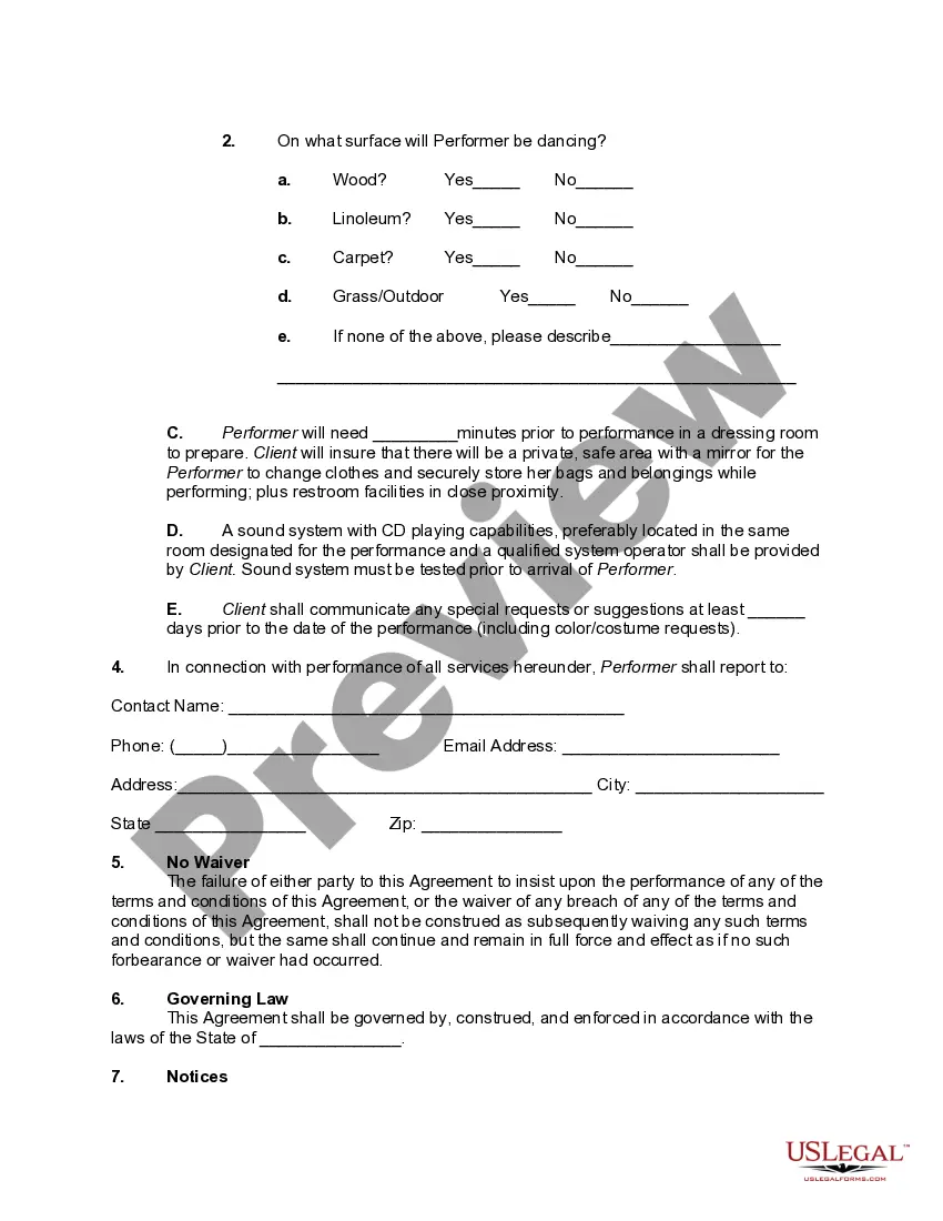 Get Belly Dancer Performance Agreement Preview Belly Dancer Performance Agreement