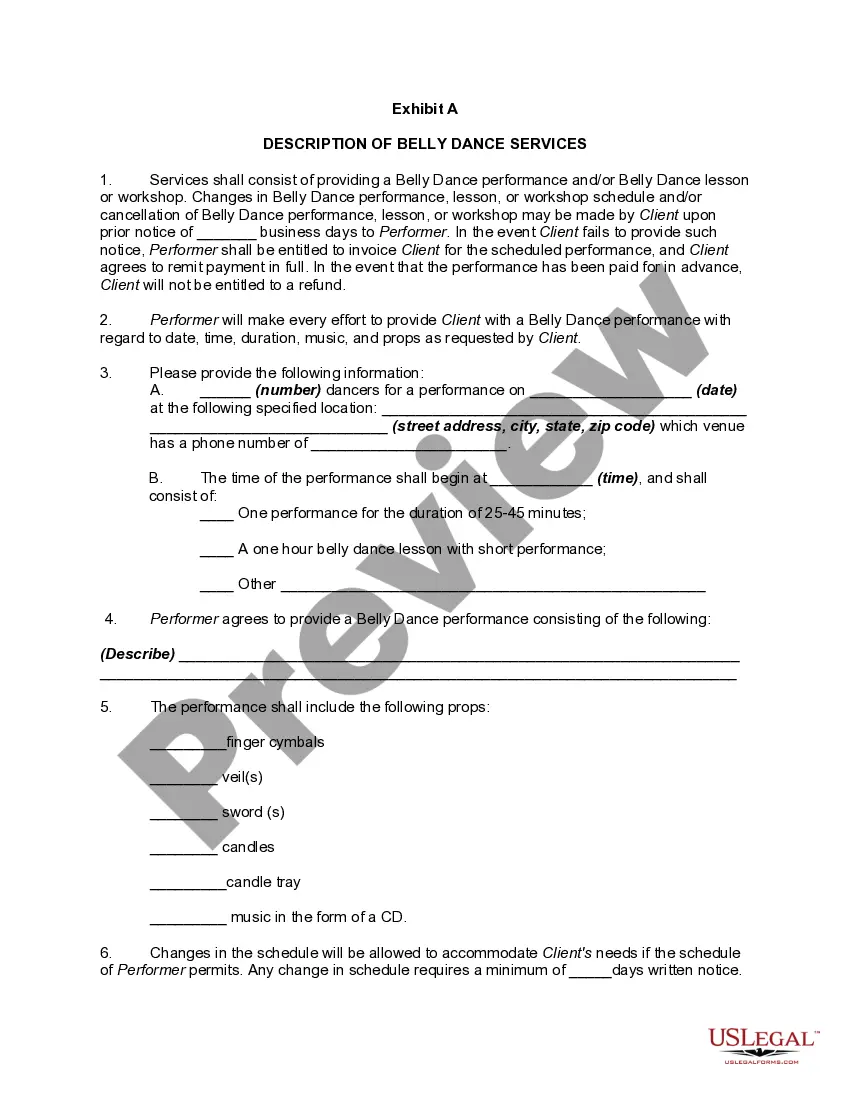 Get Belly Dancer Performance Agreement Preview Belly Dancer Performance Agreement