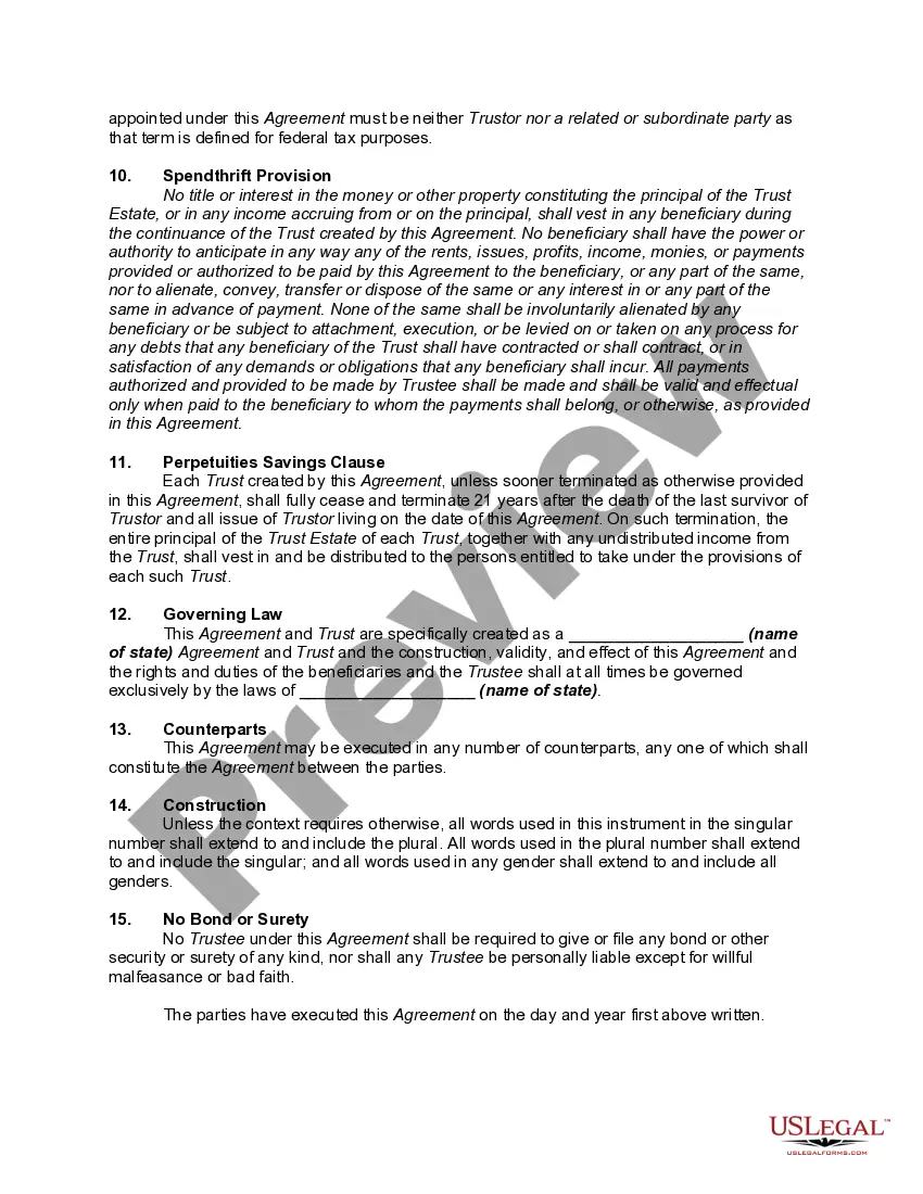 Get Discretionary Distribution Trust for the Benefit of Trustor's Children with Discretionary Powers over Accumulation and Distribution of Principal and Income Separate Trust for each Beneficiary Preview Discretionary Distribution Trust for the Benefit of Trustor's Children with Discretionary Powers over Accumulation and Distribution of Principal and Income Separate Trust for each Beneficiary