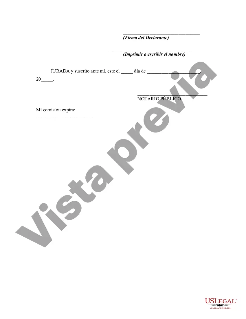 Preview Declaración Jurada de Relación Matrimonial para Acompañar la Solicitud o Petición I-130 o I-751 al Servicio de Inmigración y Naturalización