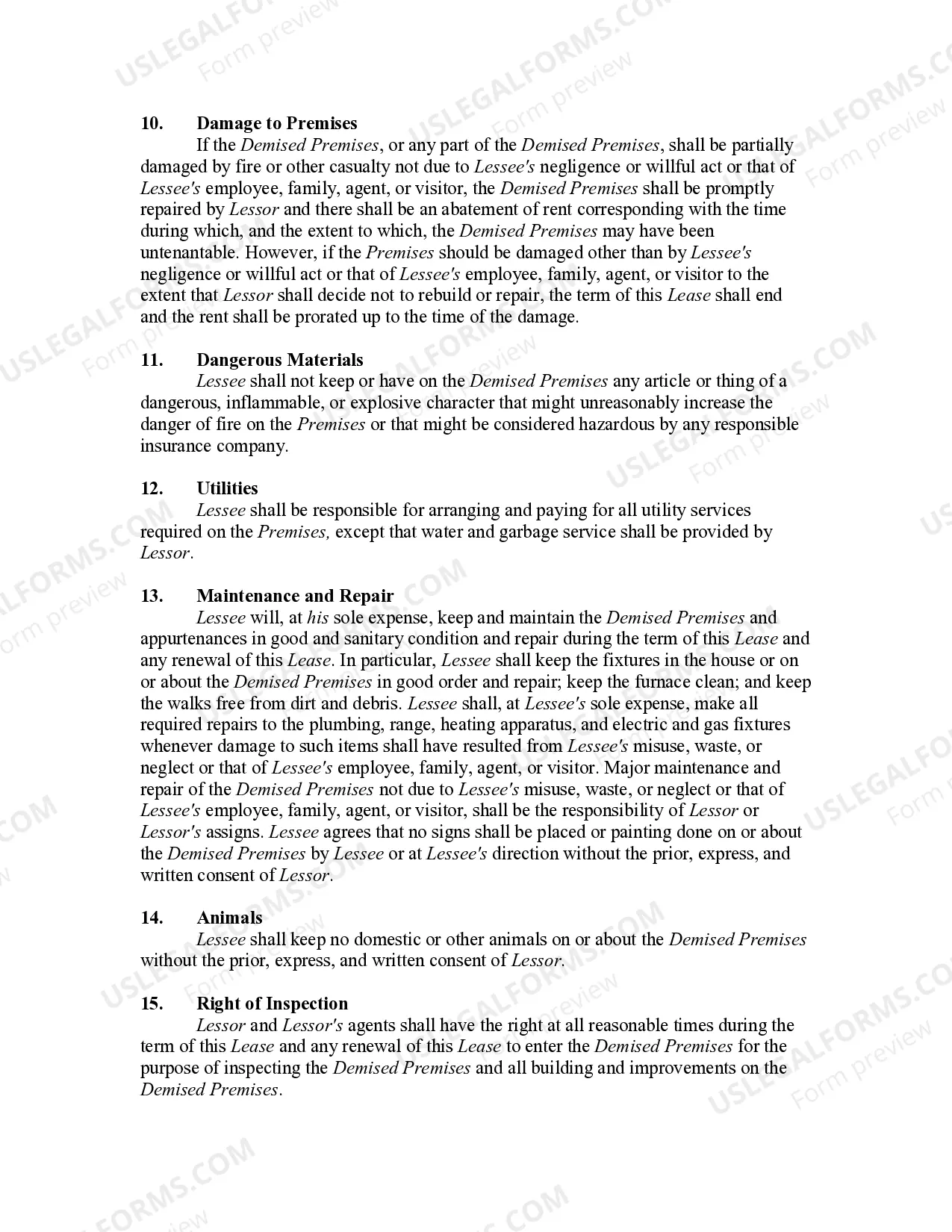Preview Rental Lease Agreement for House