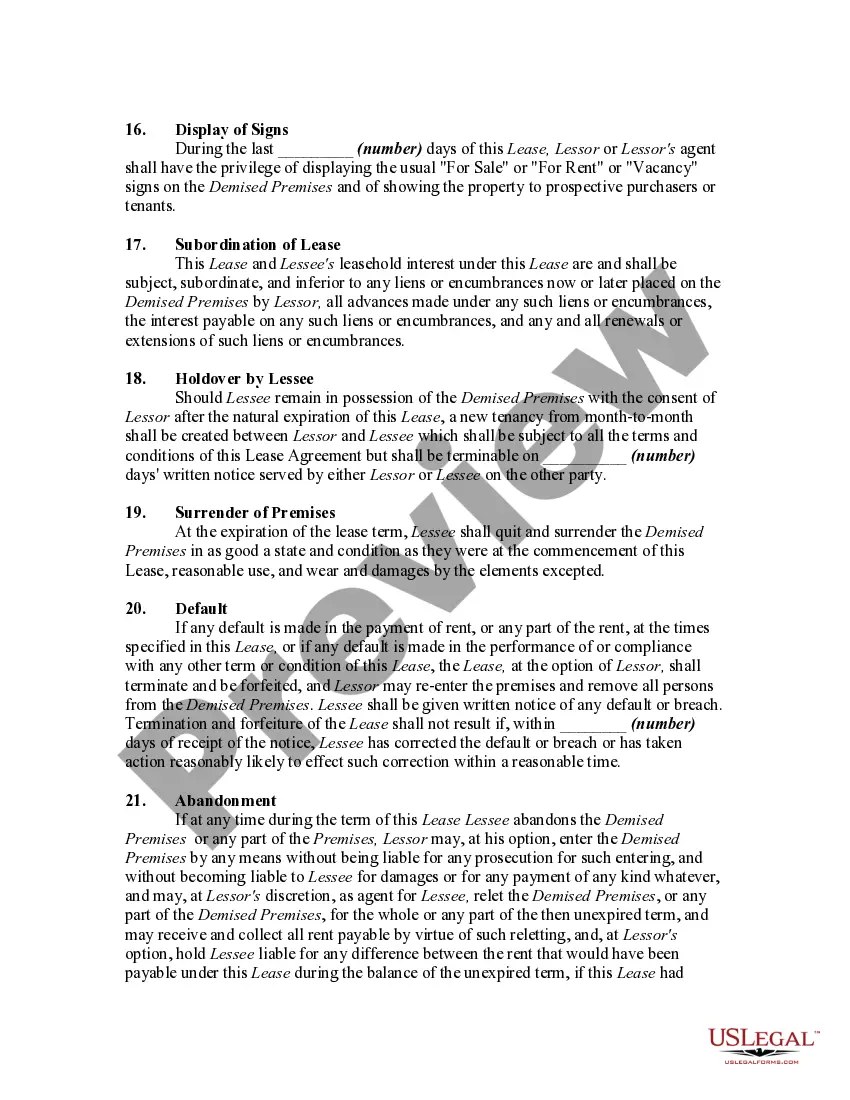 Preview Lease of Unfurnished House