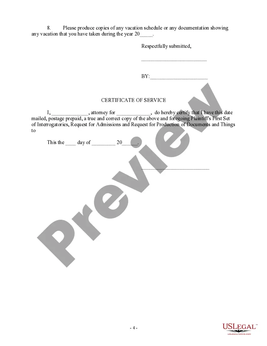 Get Plaintiff's First Set of Interrogatories and Request for Production of Documents Preview Plaintiff's First Set of Interrogatories and Request for Production of Documents