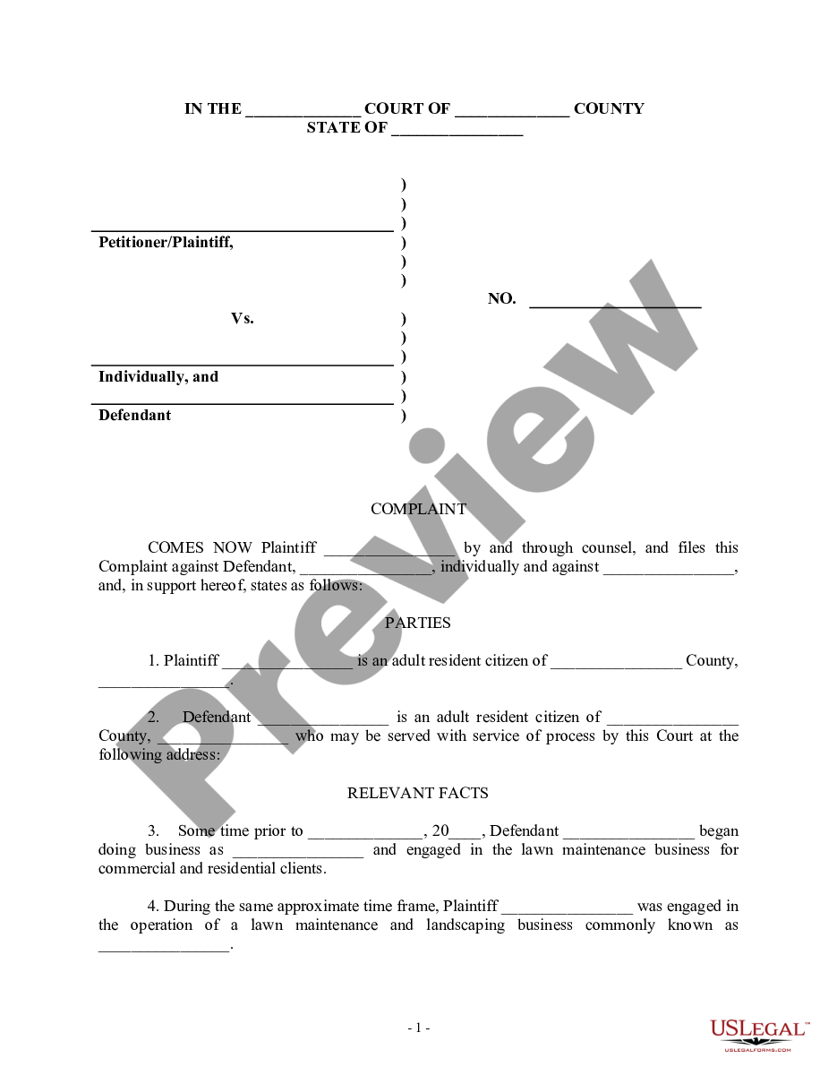 page 0 Complaint regarding Breach of contract, Fair dealing, Fraud, Conversion, Accounting, Trade Secrets Act. Agreement to Merge Businesses preview