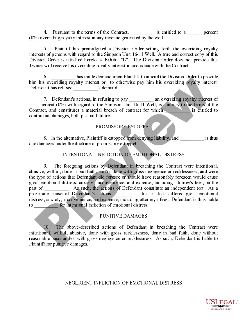 Get Sample Complaint - Breach of Contract - Exploration and Consultant Agreement Preview Sample Complaint - Breach of Contract - Exploration and Consultant Agreement
