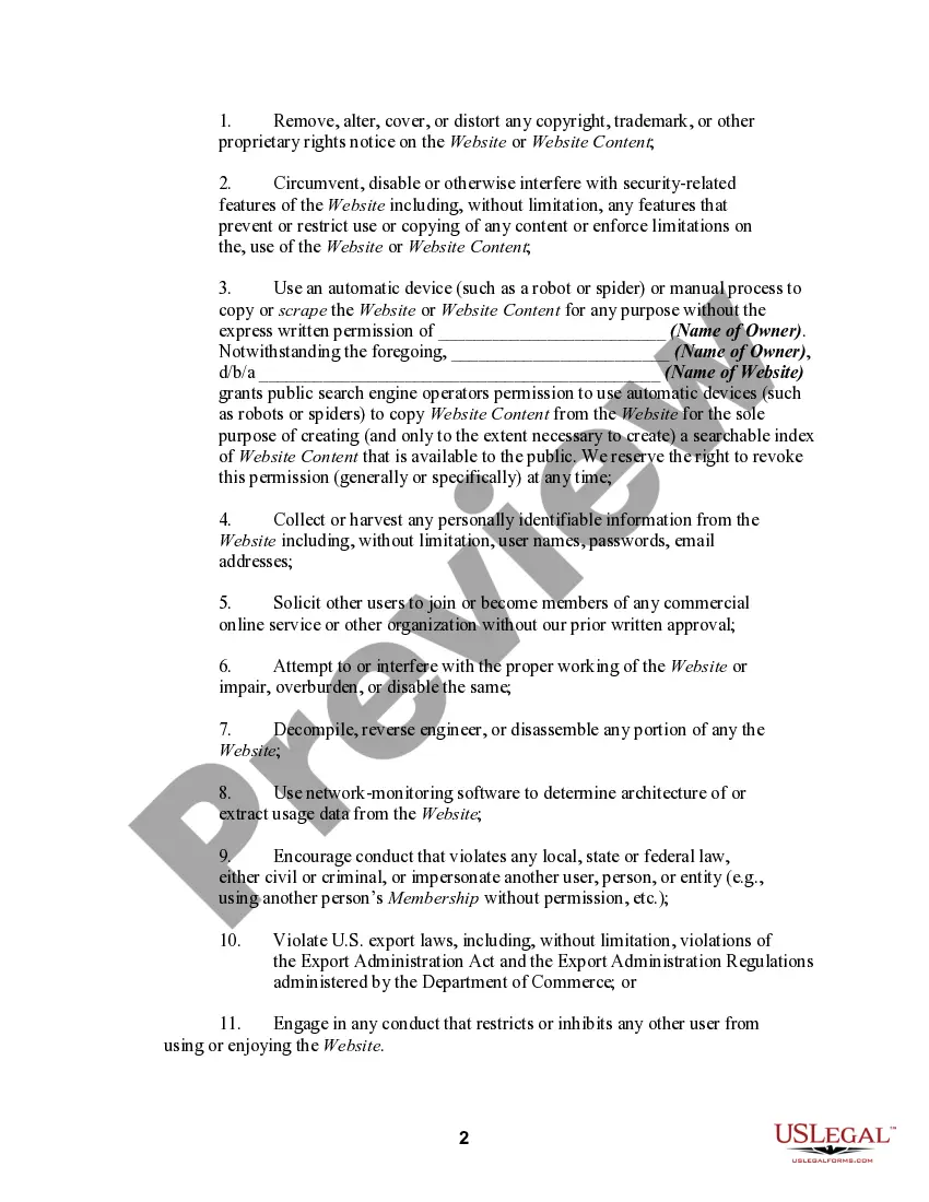Get Terms of Use for Informational Website and Privacy Policy Preview Terms of Use for Informational Website and Privacy Policy