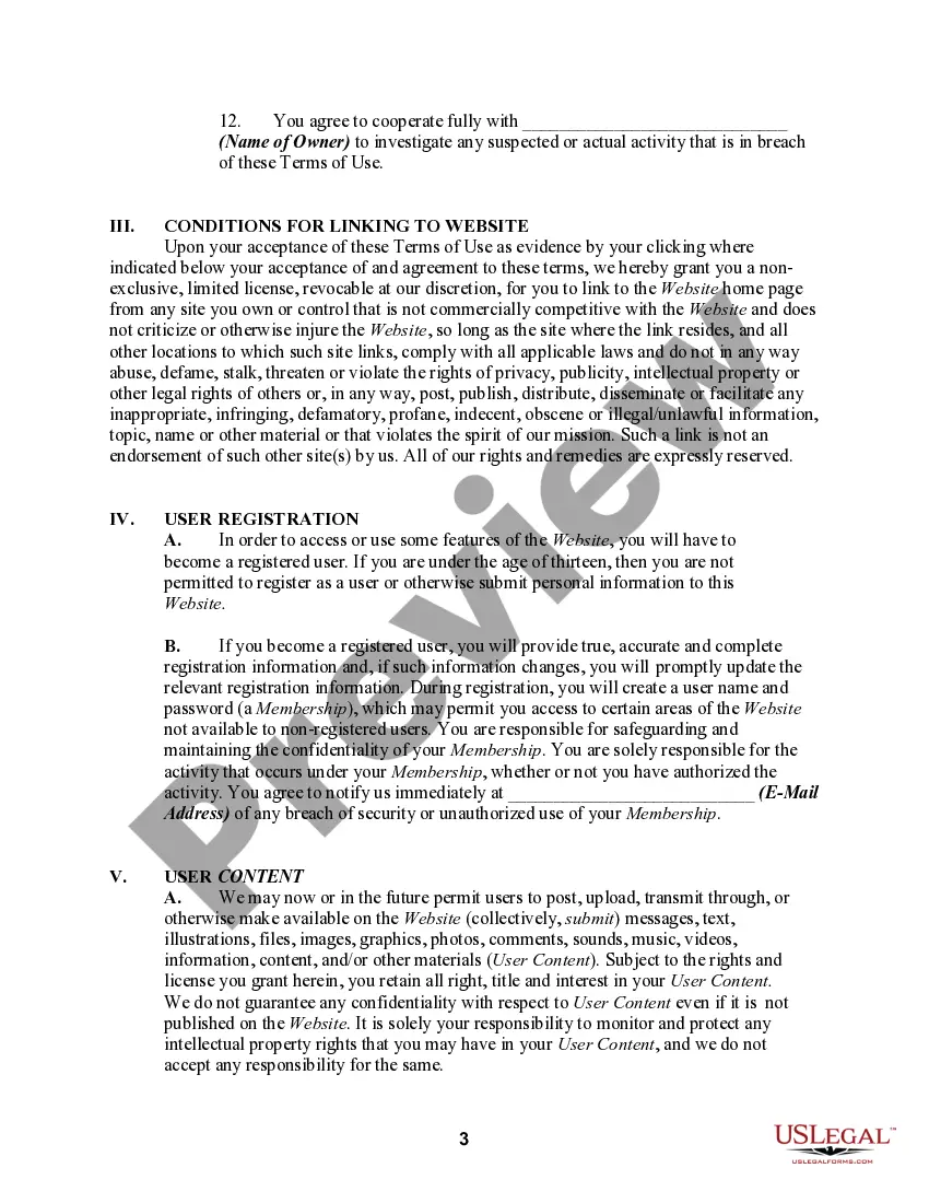 Get Terms of Use for Informational Website and Privacy Policy Preview Terms of Use for Informational Website and Privacy Policy