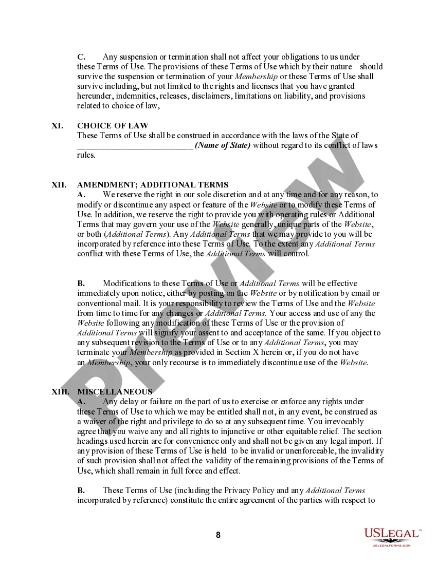 Get Terms of Use for Informational Website and Privacy Policy Preview Terms of Use for Informational Website and Privacy Policy