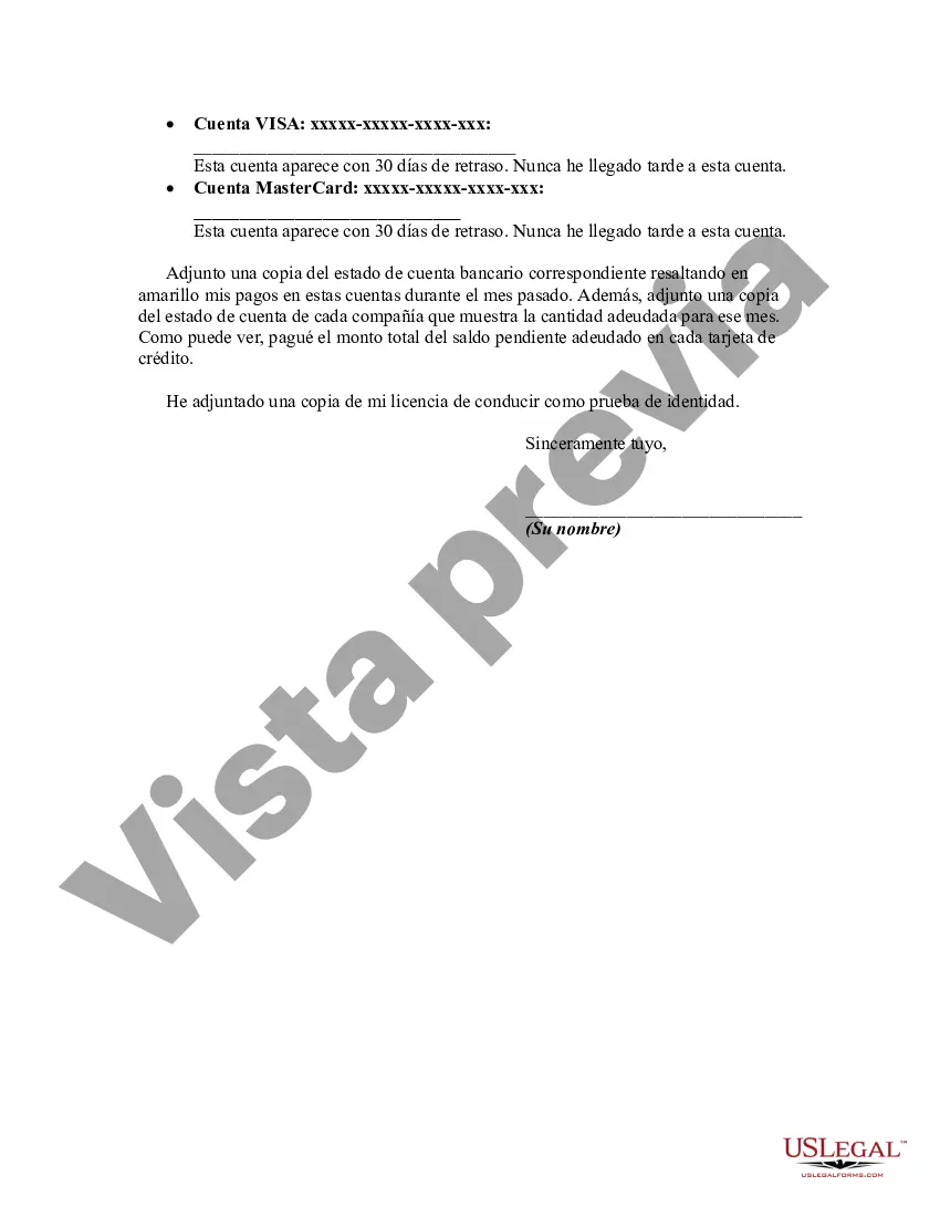 Preview Carta al Buró de Crédito solicitando la eliminación de información inexacta