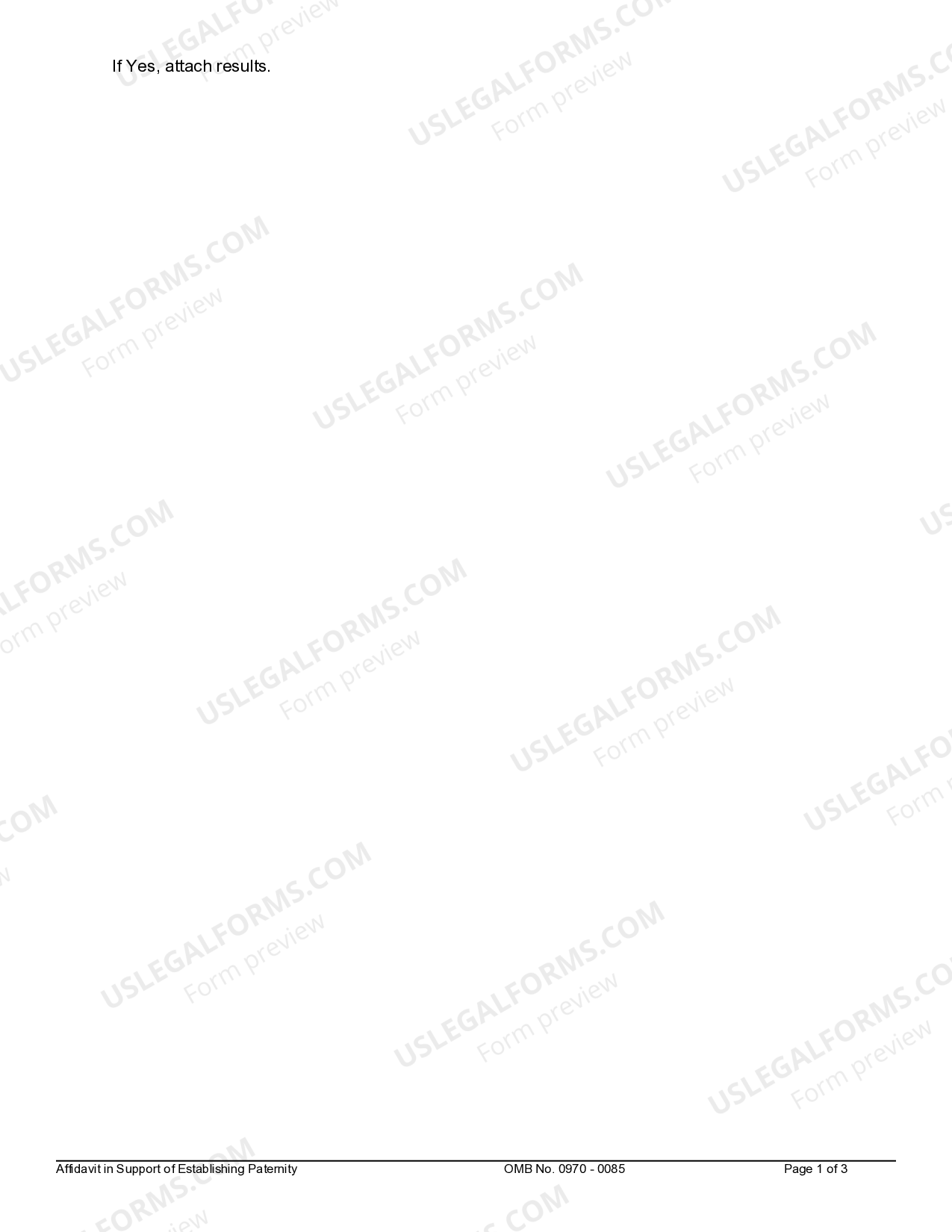 Affidavit in Support of Establishing Paternity Paternity US Legal Forms