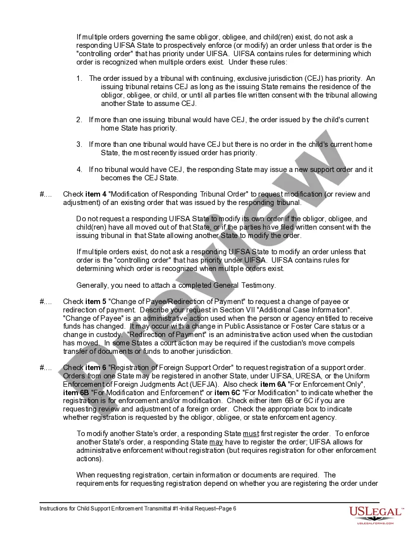 Get Child Support Enforcement Transmittal #1 - Initial Request and Instructions Preview Child Support Enforcement Transmittal #1 - Initial Request and Instructions