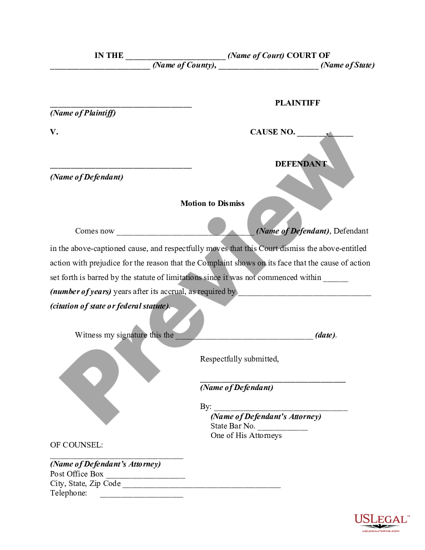 Free Motion To Dismiss Template 9890