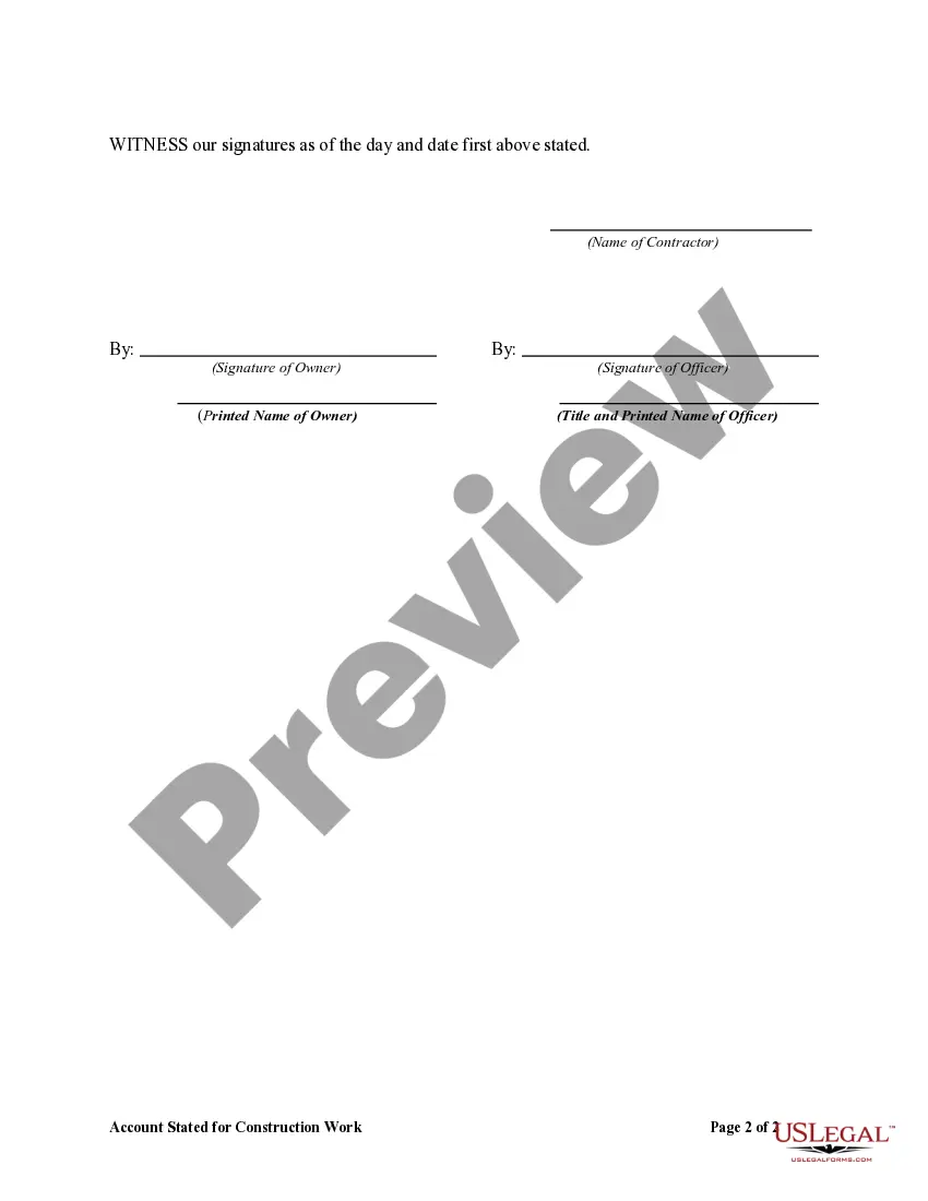 Get Account Stated for Construction Work Preview Account Stated for Construction Work