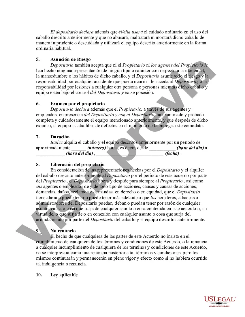 Preview Alquiler o cesión de caballos de un establo para equitación recreativa