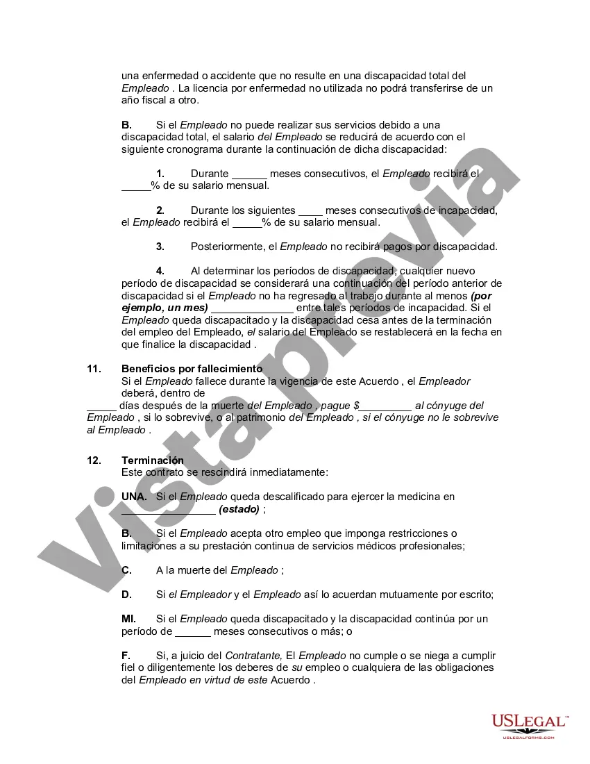 Preview Acuerdo Laboral entre Médico y Corporación de Profesión