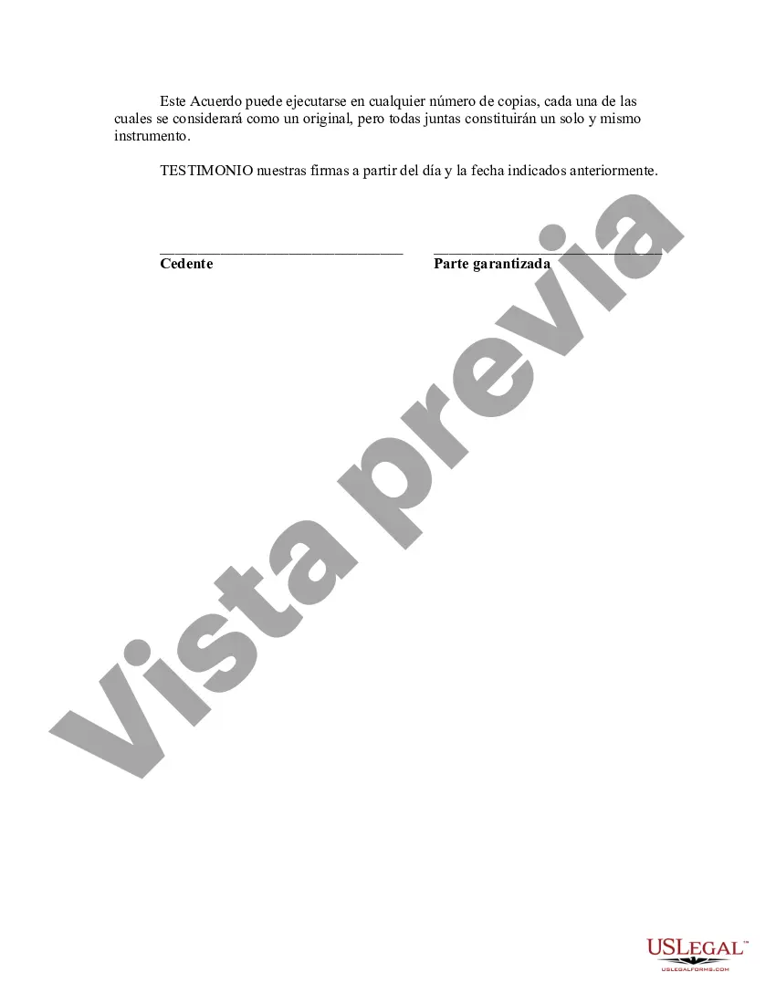 Preview Acuerdo de seguridad de derechos de autor ejecutado en relación con el acuerdo de préstamo