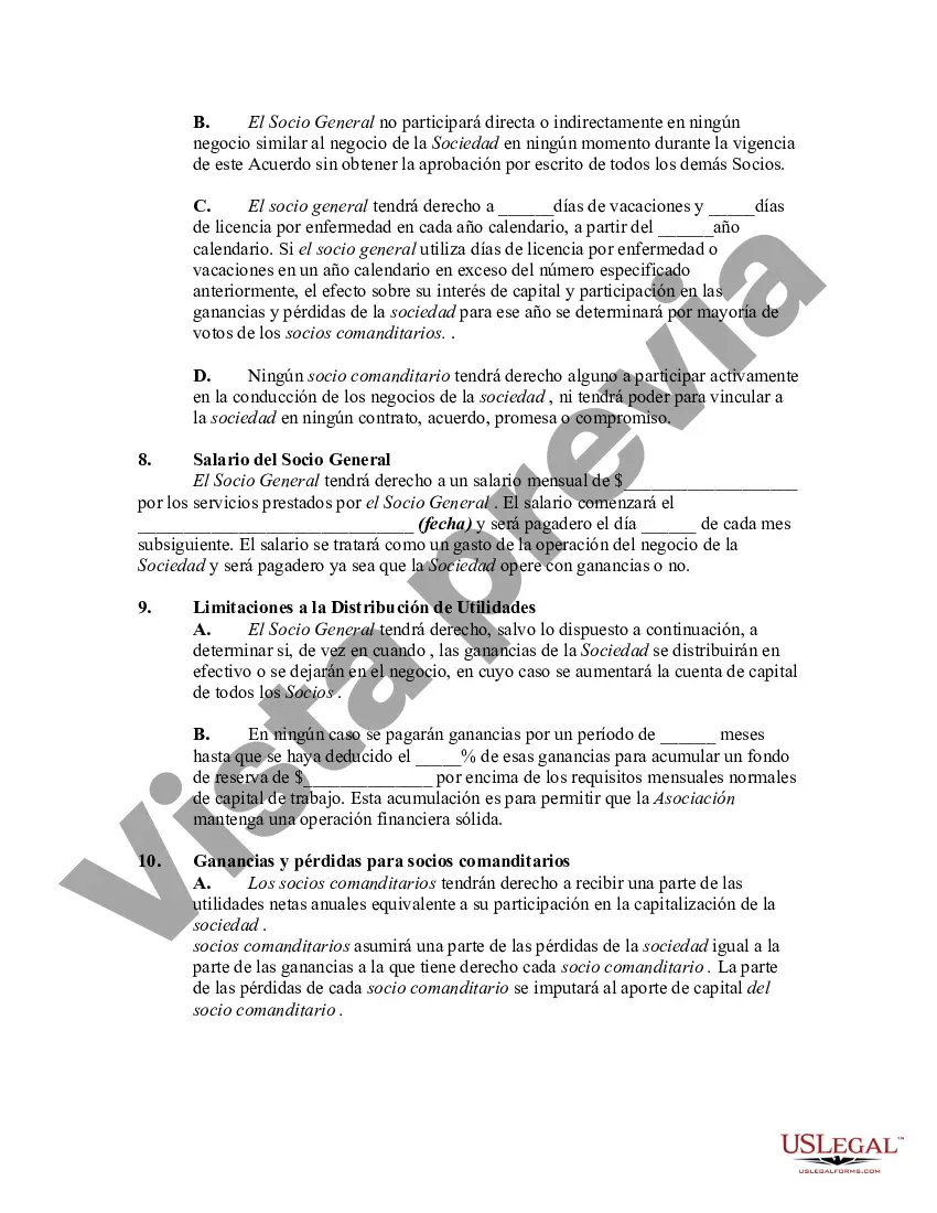 Preview Forma General de Acuerdo de Sociedad Limitada