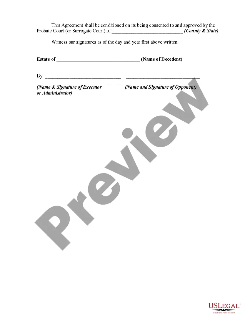 Preview Settlement Agreement and Release in Wrongful Death Suit Prior to Filing of Suit