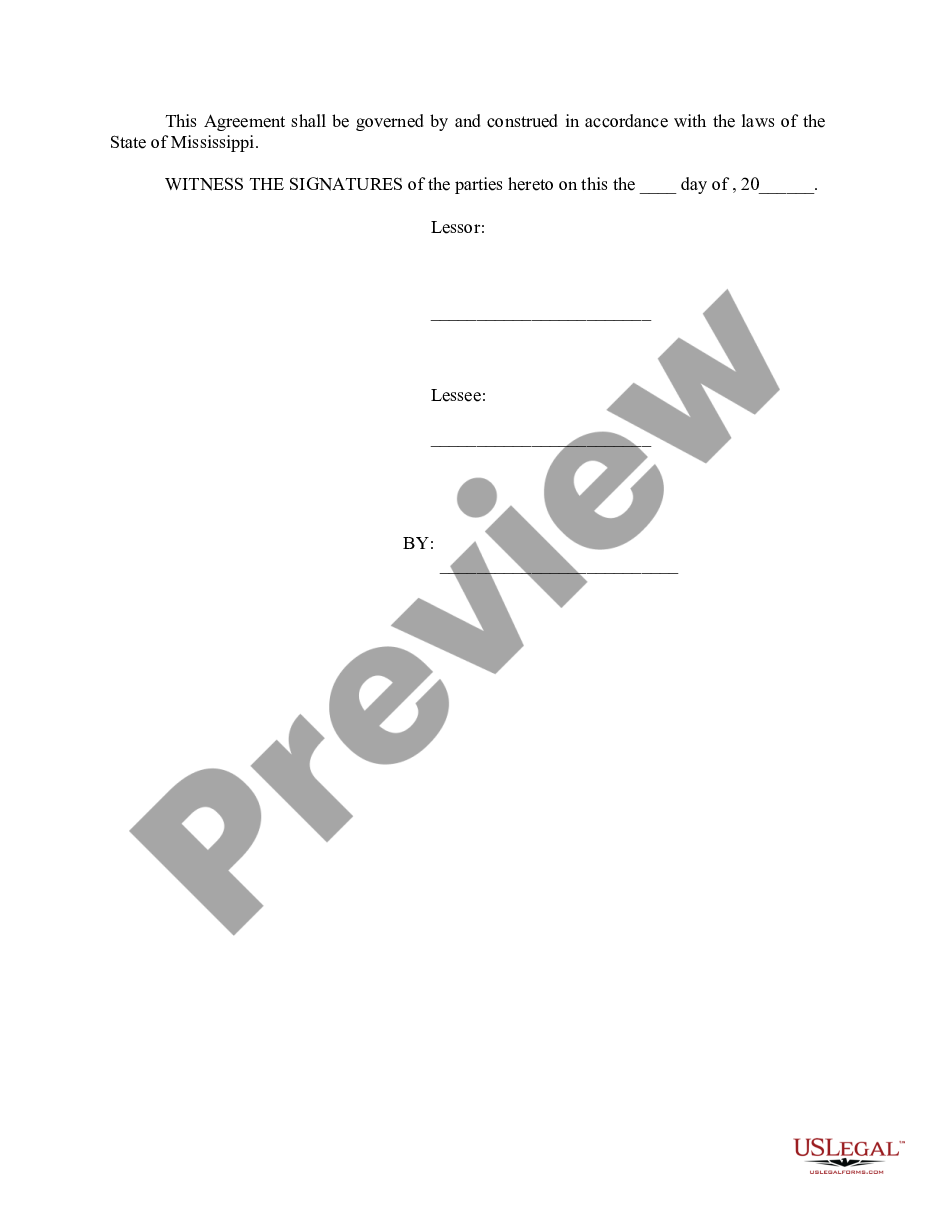 form Contract for the Lease of Aircraft preview