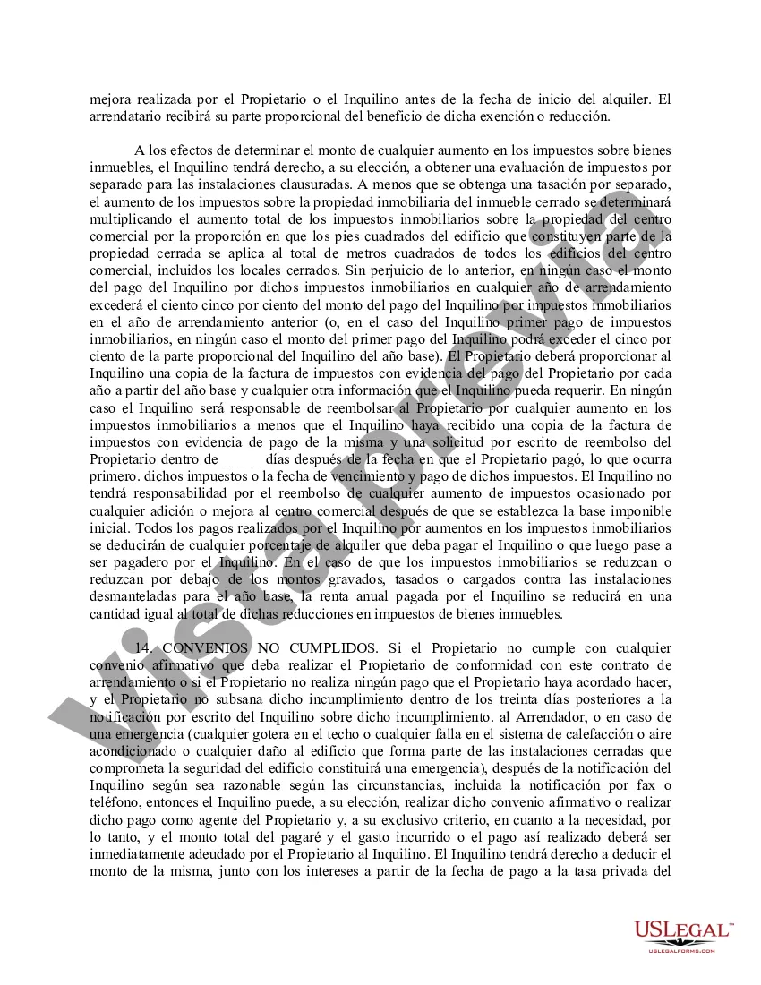 Preview Porcentaje Contrato de Arrendamiento Centro Comercial
