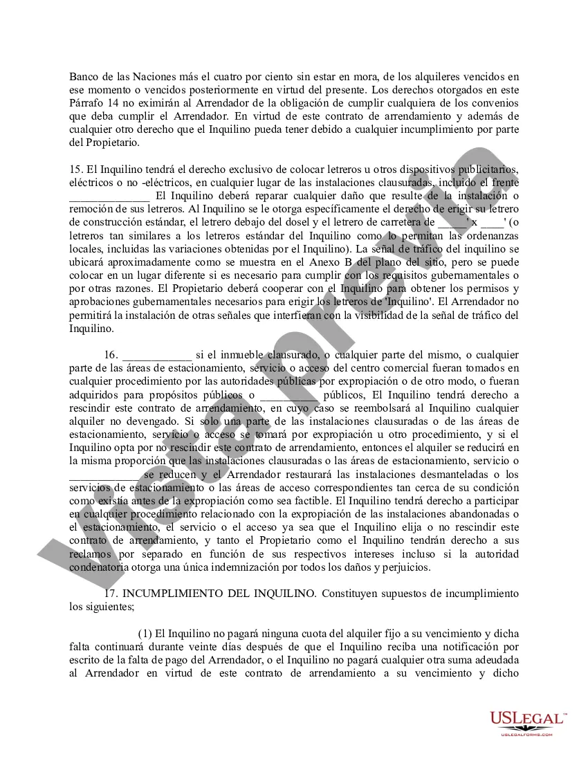 Preview Porcentaje Contrato de Arrendamiento Centro Comercial