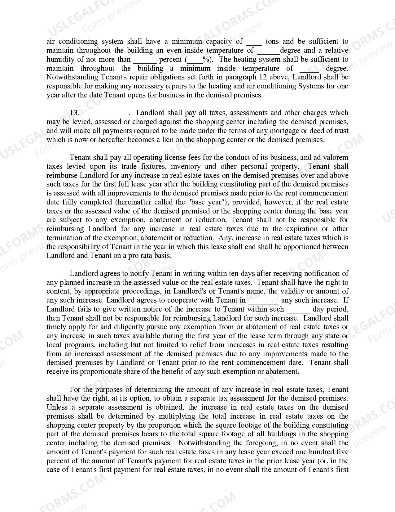 Preview Percentage Shopping Center Lease Agreement