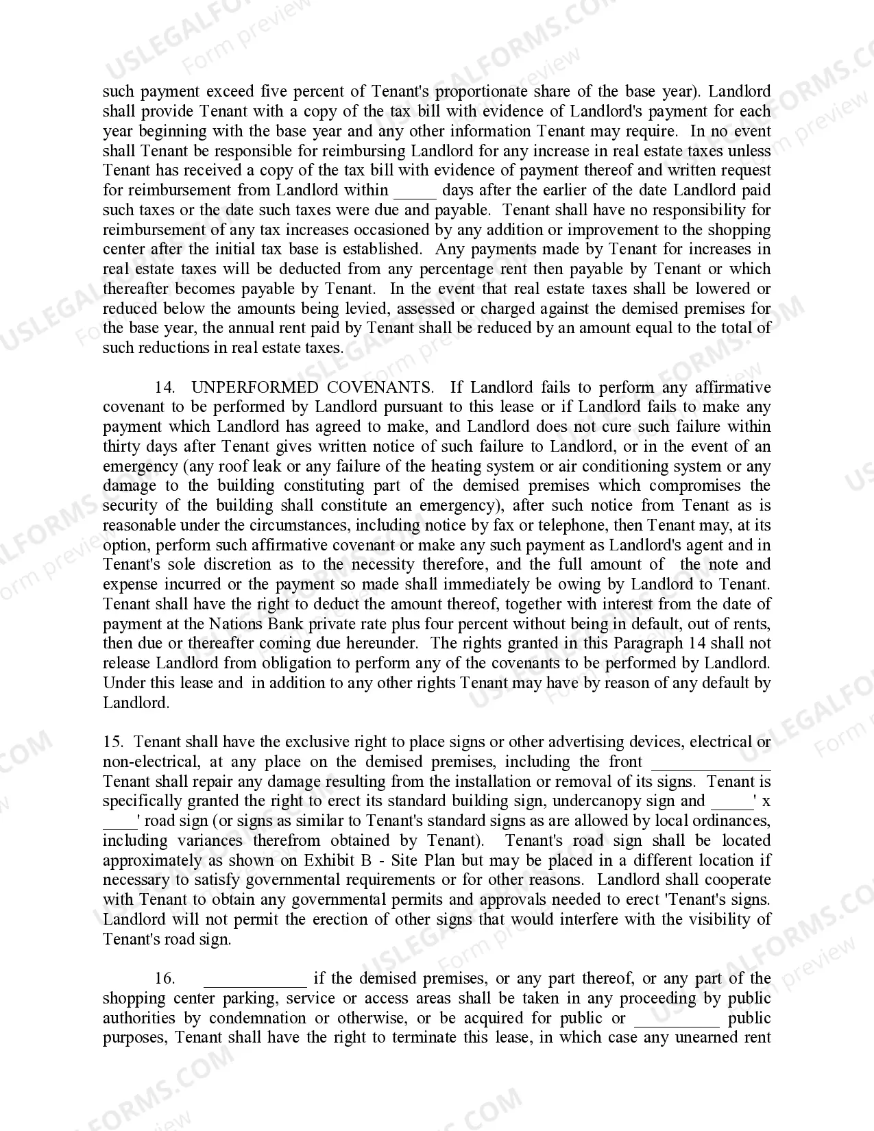 Preview Percentage Shopping Center Lease Agreement