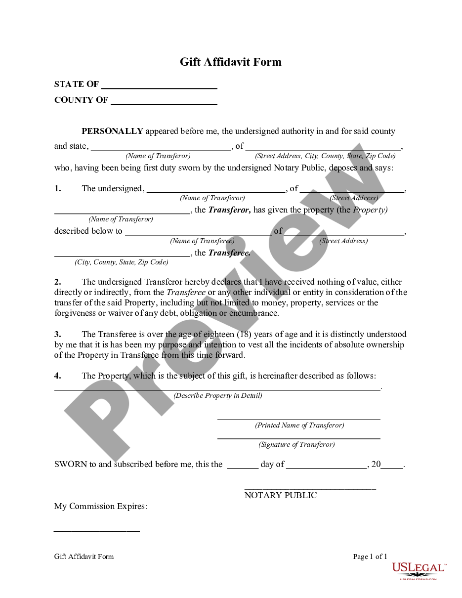 Maryland Gift Affidavit Form Gift Affidavit Pdf Us Legal Forms