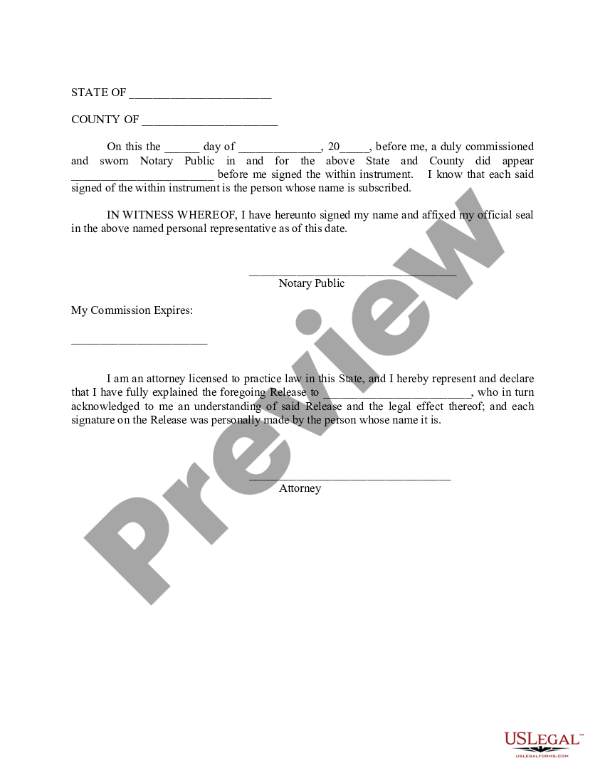 Montana Release of All Claims - Death Claim - Claims Death Claim | US ...