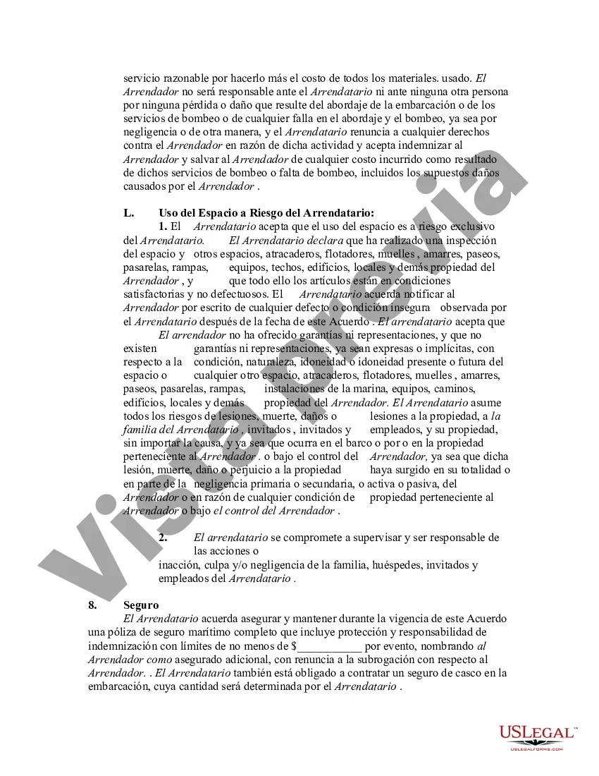 Preview Arrendamiento de muelle de bote entre arrendatarios en el mismo condominio - Alquiler de muelle o amarre