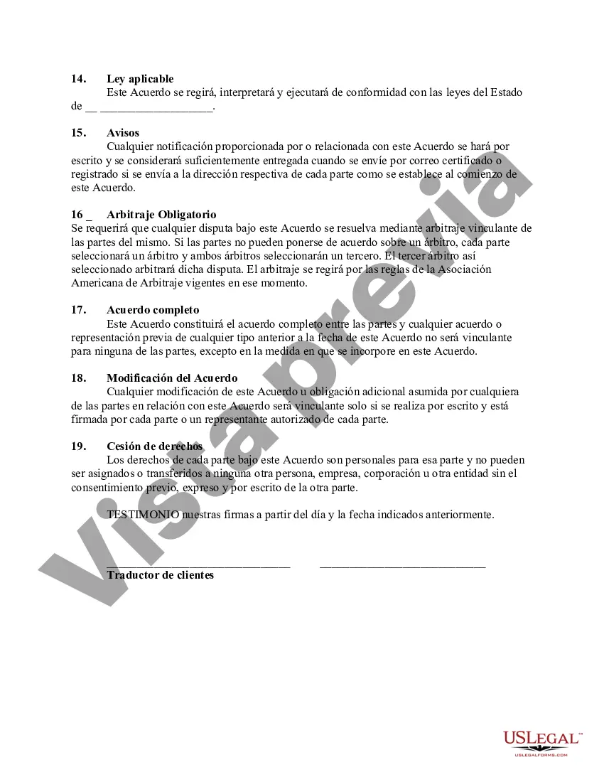 Preview Contrato de servicios de traductor o intérprete