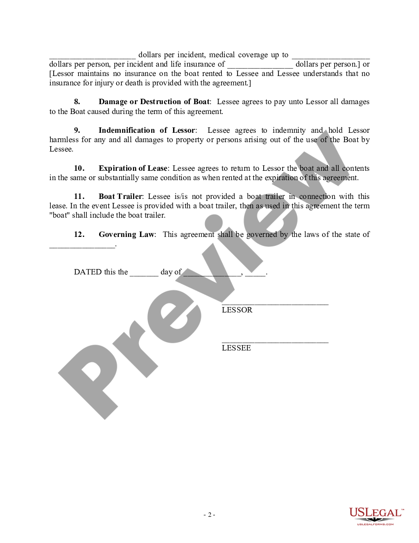 Boat Rental Agreement Boat Rental Agreement Word Document US Legal