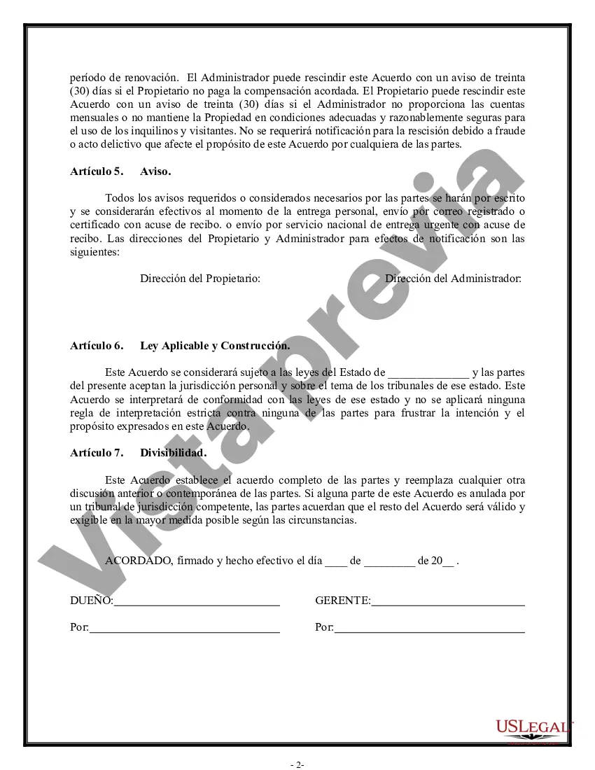 Preview Acuerdo de administración de la propiedad