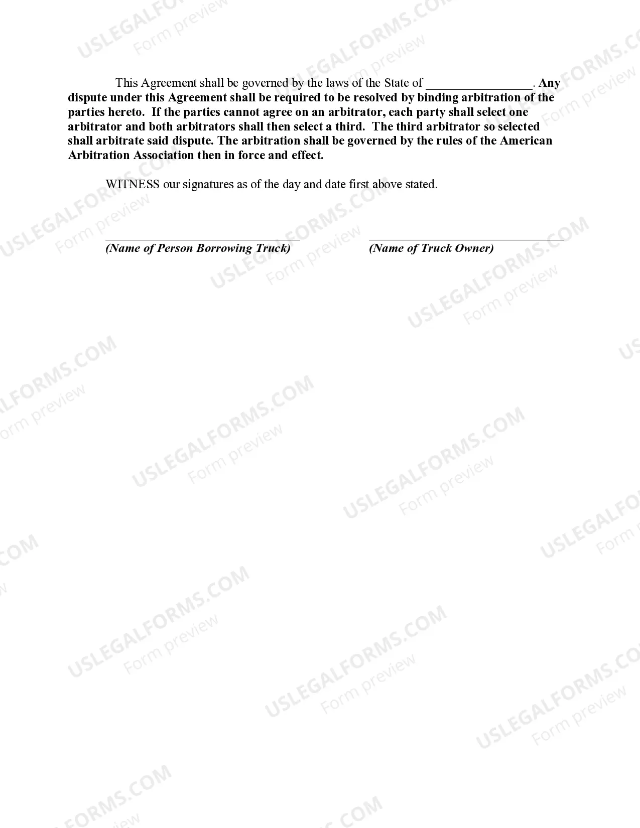 Preview Release, Waiver of Liability, Assumption of all Risks of Personal Bodily Injury and Damage, and Indemnity Agreement Regarding Use of Owner's Snow Plough Truck