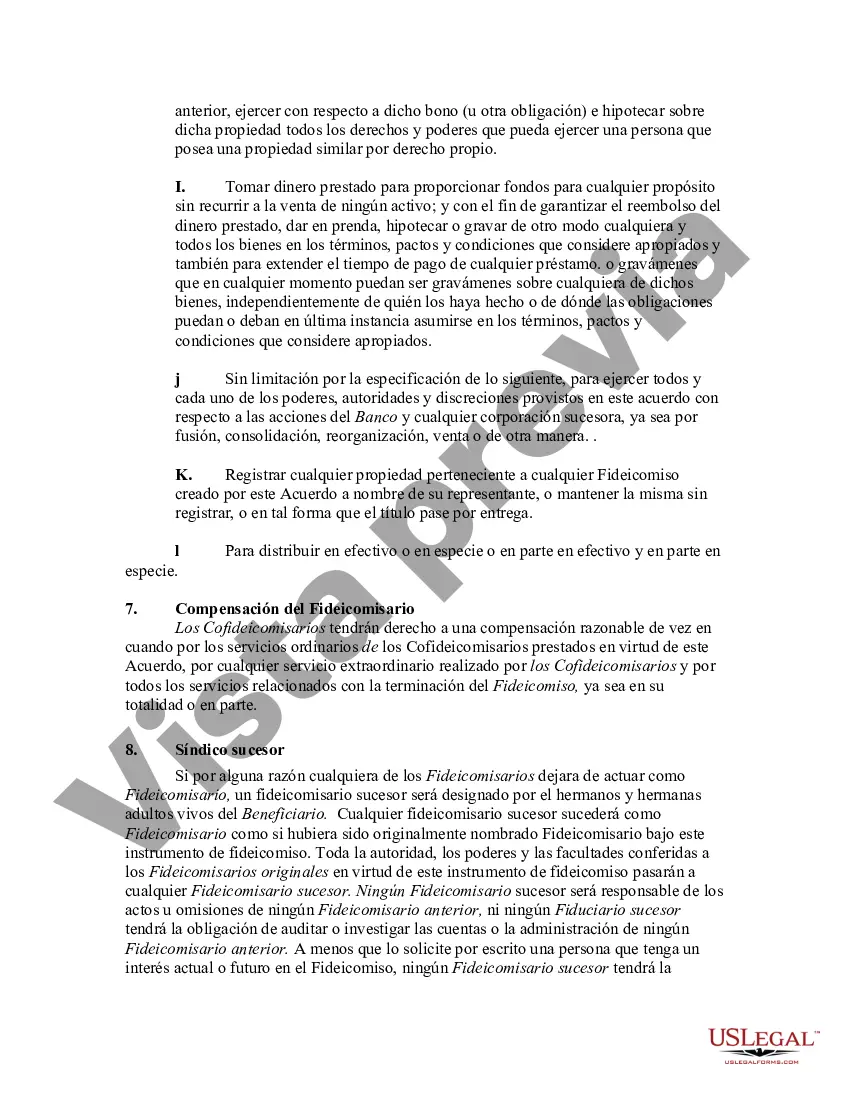 Preview Acuerdo de Fideicomiso para el Servicio Individual de Prisión