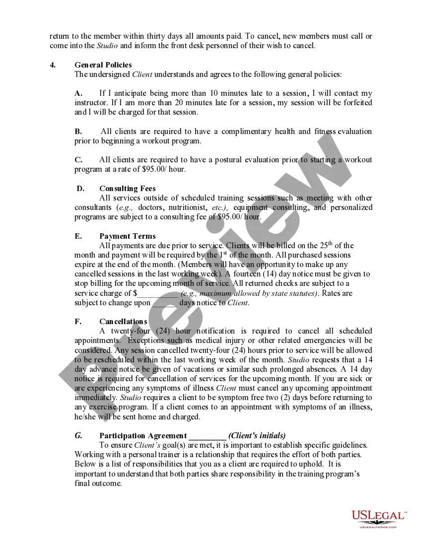 Get Health and Fitness Consultation and Membership Agreement Preview Health and Fitness Consultation and Membership Agreement