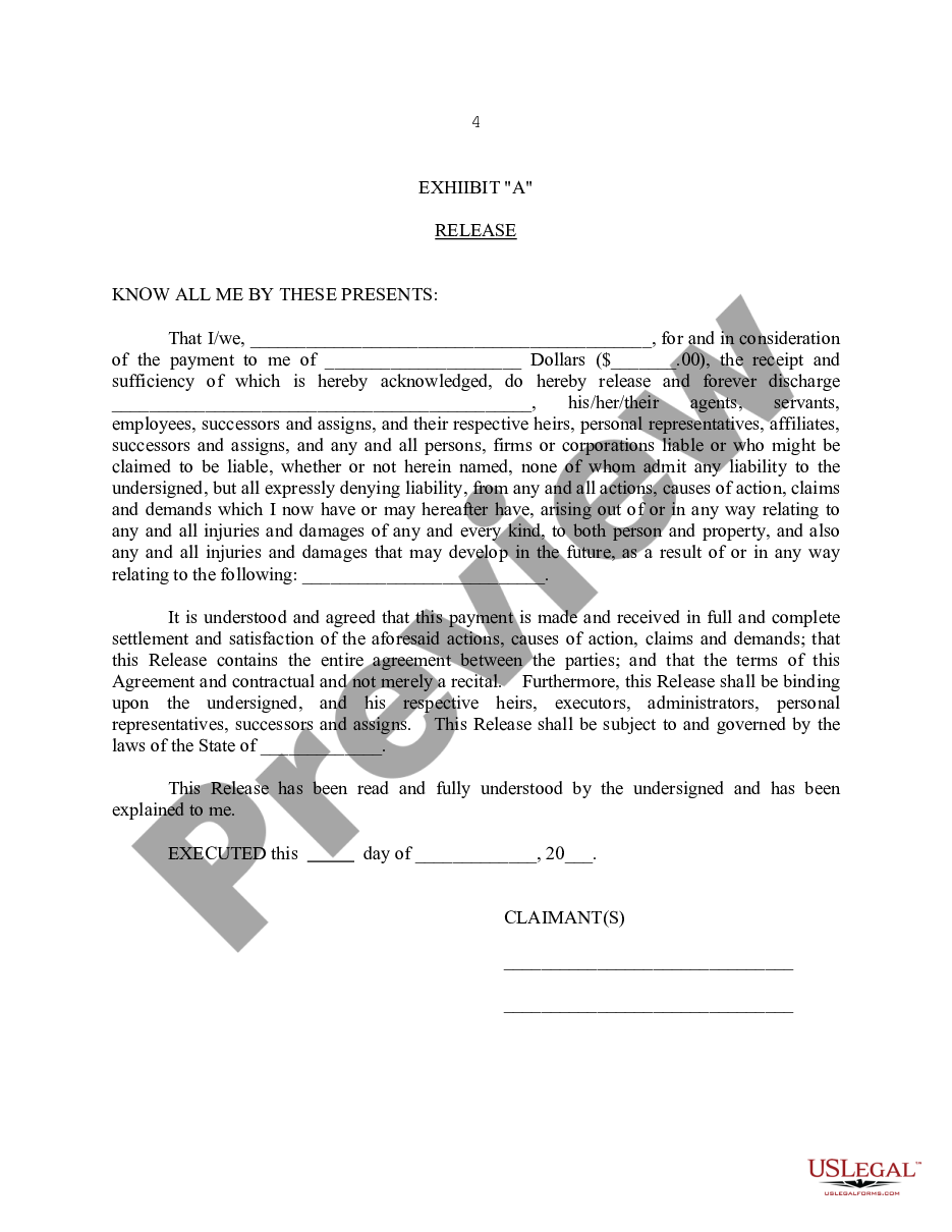 page 3 Release and Settlement Agreement - Potential Litigation before Suit preview