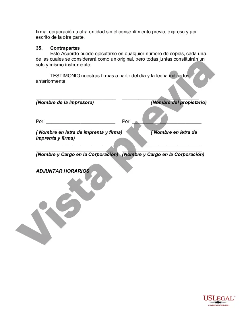 Preview Contrato de Impresión con Empresa Propietaria de la Revista Mensual