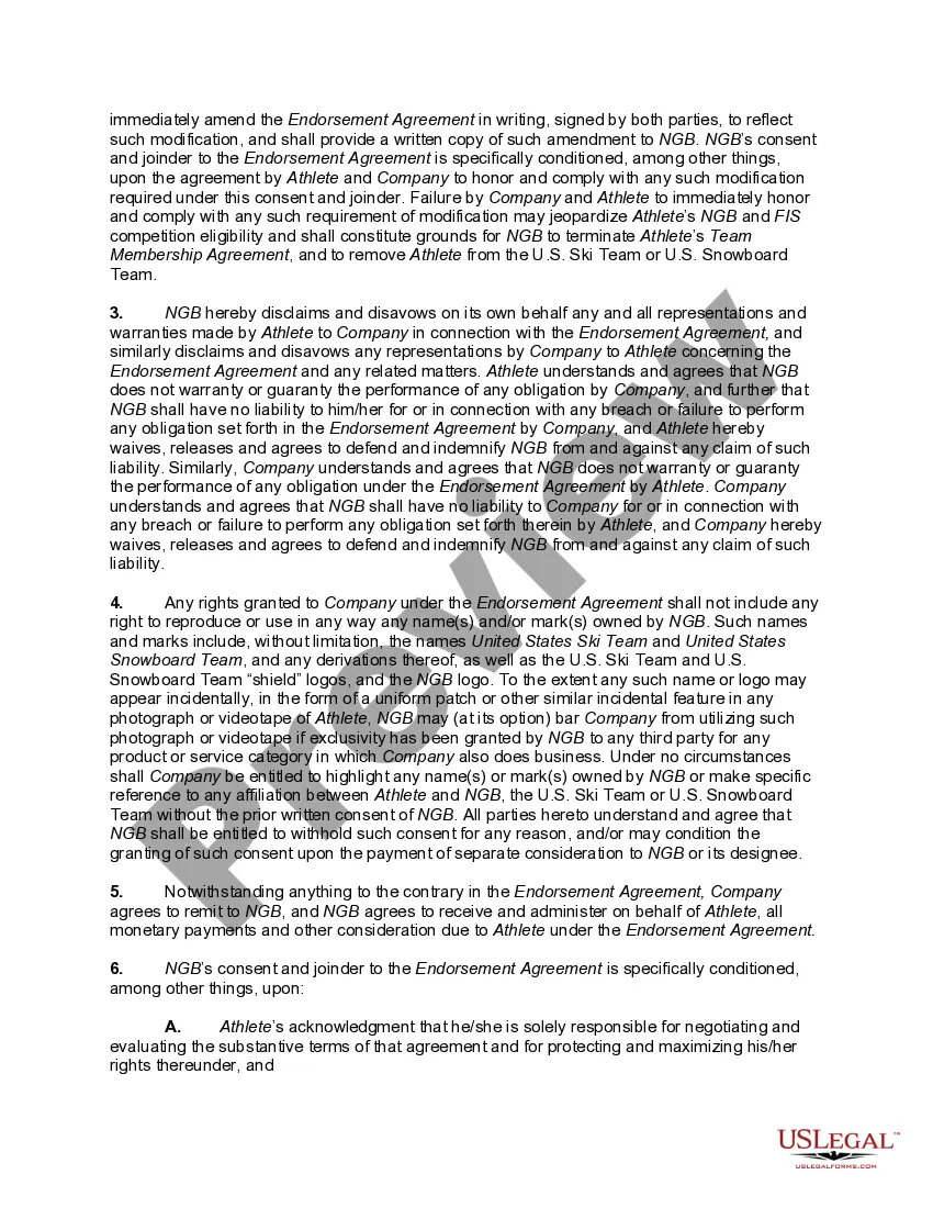 Preview United States Ski and Snowboard Association, Consent and Joinder