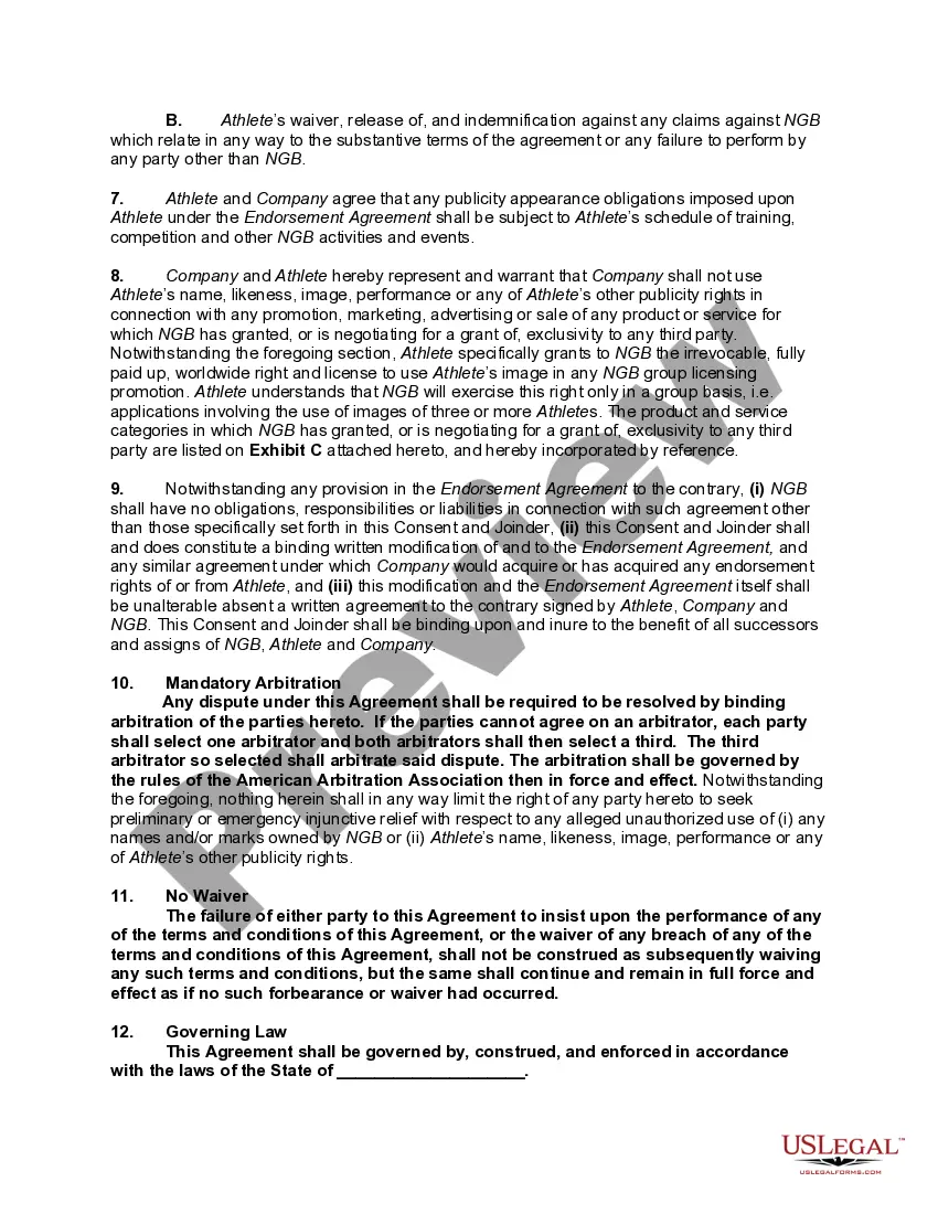 Preview United States Ski and Snowboard Association, Consent and Joinder