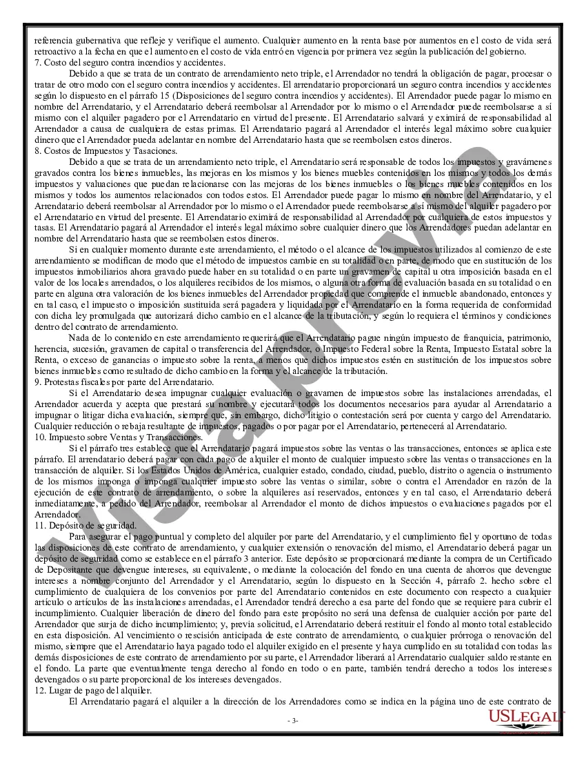 Preview Arrendamiento neto triple para bienes raíces comerciales
