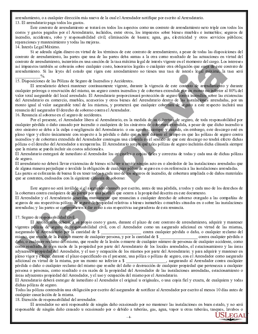 Preview Arrendamiento neto triple para bienes raíces comerciales