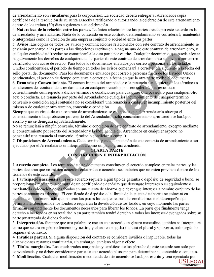 Preview Arrendamiento de equipo - detallado