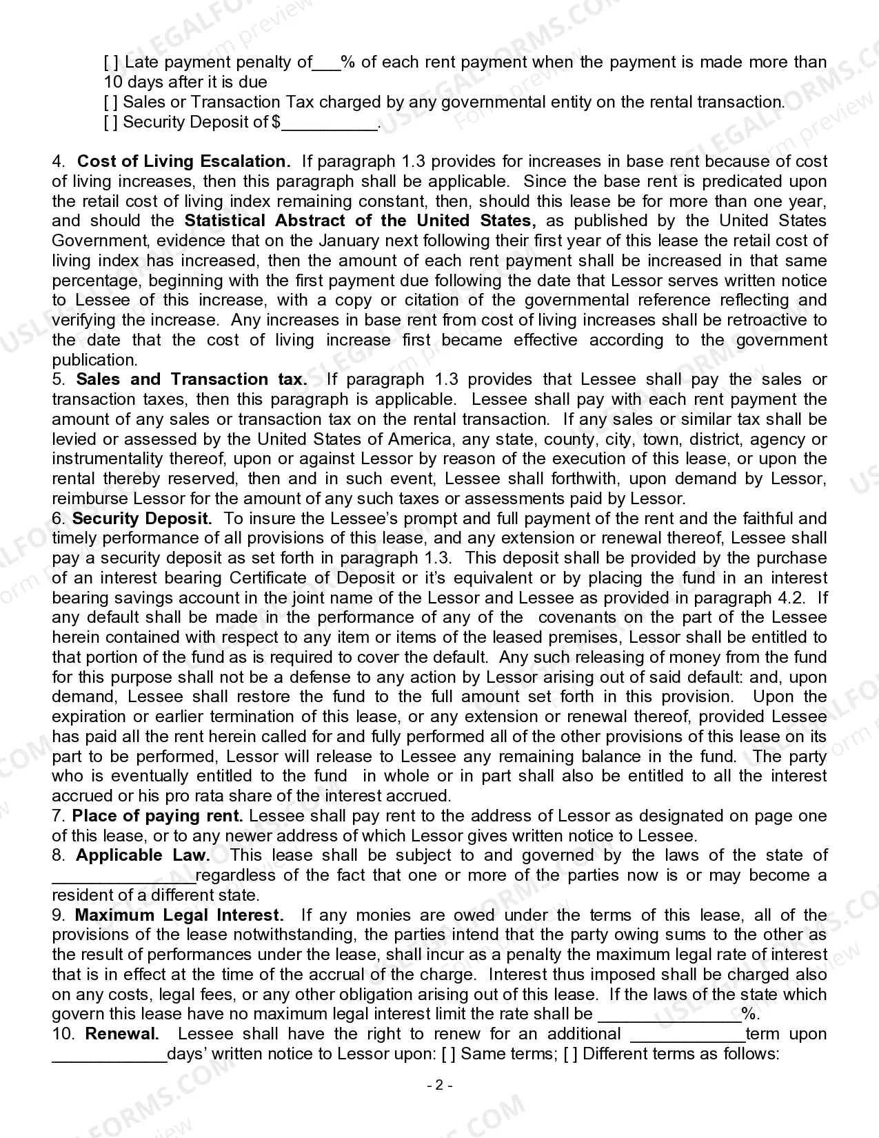 Preview Equipment Lease - Detailed