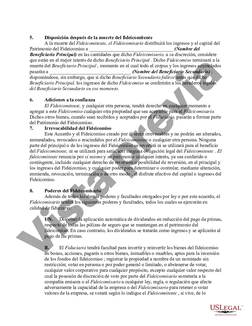 Preview Fideicomiso Irrevocable como Beneficiario Designado de una Cuenta de Retiro Individual